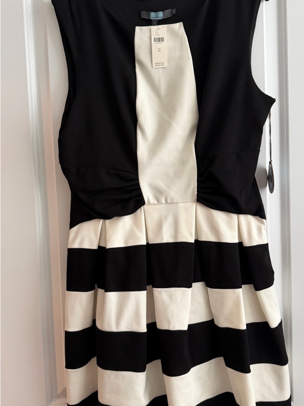 Anthropologie Black and Cream Colorblock Dress